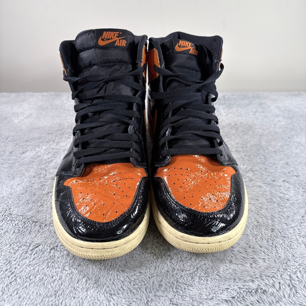 Jordan 1 Retro High Shattered Backboard 3.0 Black Orange 555088-028 Mens Size 14